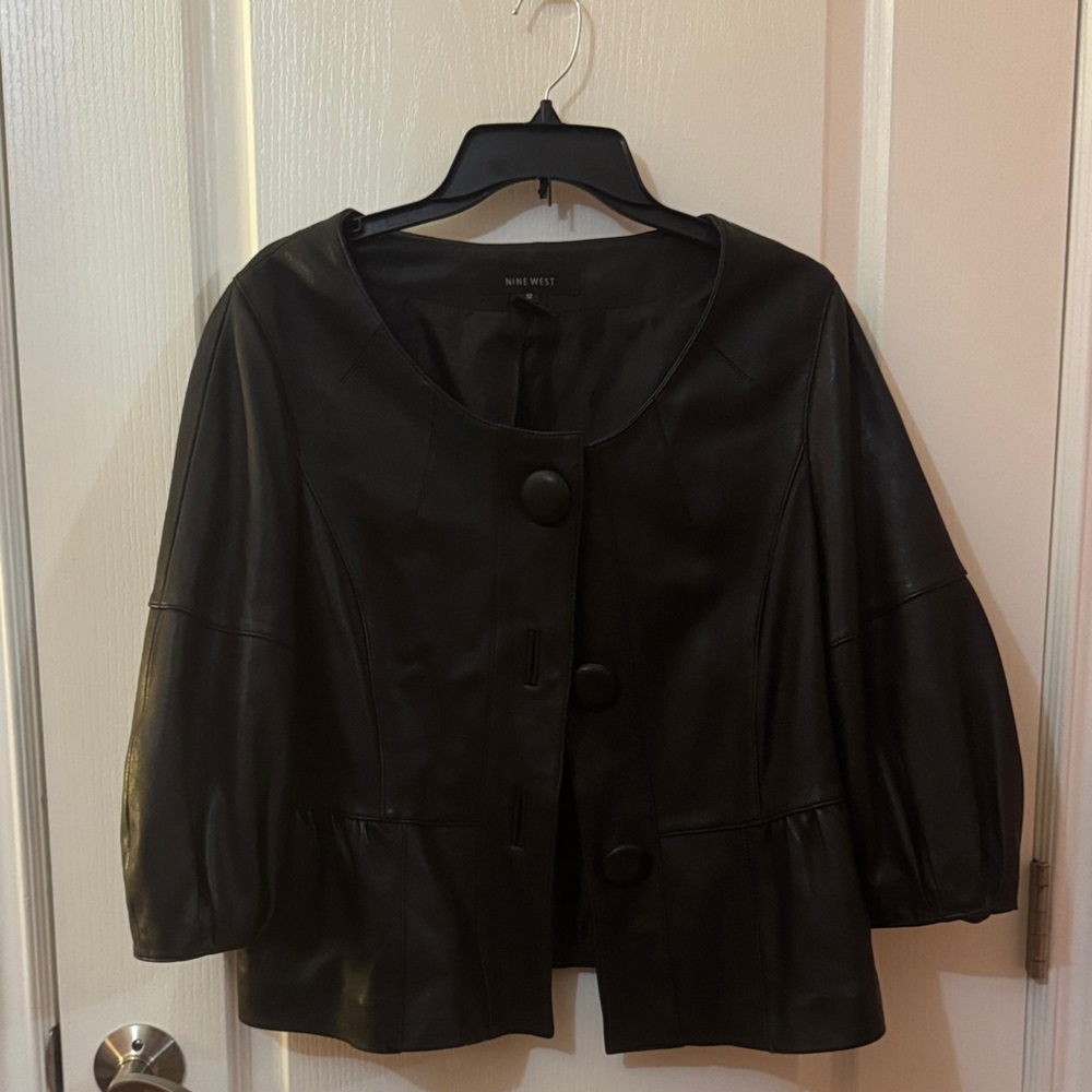 Nine West Black Leather Jacket